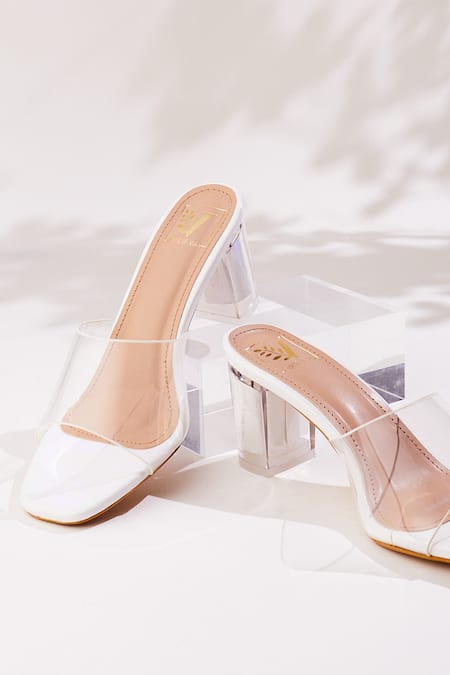 Buy White Transparent Strap Block Heels by Myra Online at Aza Fashions.-hdcinema.vn