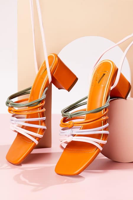 She's Ready Orange Block Heels | Pink Boutique – Pink Boutique UK