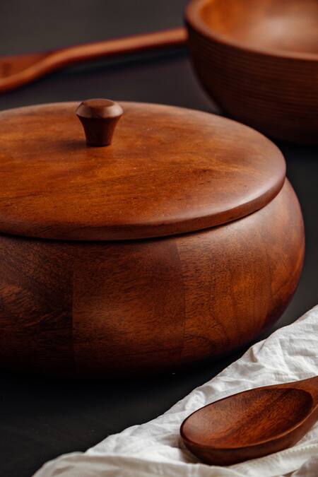 Buy Brick Brown Brown Wood Roti Box Buy_Brick Brown_Brown Wood Roti Box