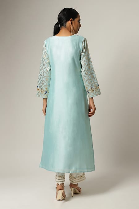 Anantaa By Roohi Silk Chanderi Kurta Pant Set 