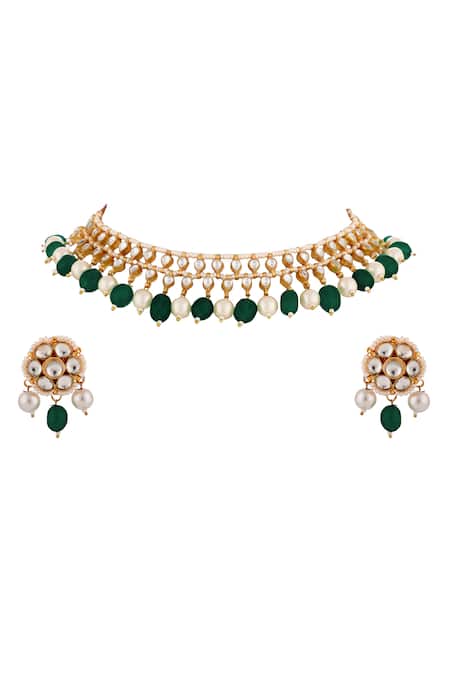 Riana Jewellery Layered Tear Drop Necklace Set 
