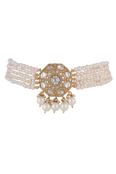 Riana Jewellery Mandala Pattern Stone Embellished Necklace Set 