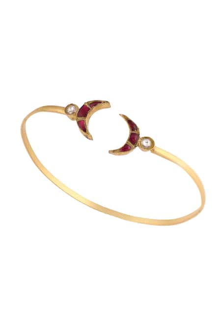 Riana Jewellery Crescent Moon Jadtar Stone Bracelet 
