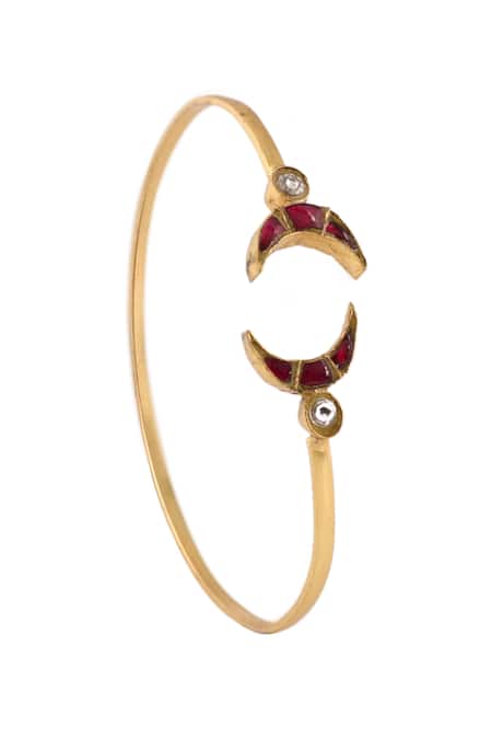Riana Jewellery Crescent Moon Jadtar Stone Bracelet 
