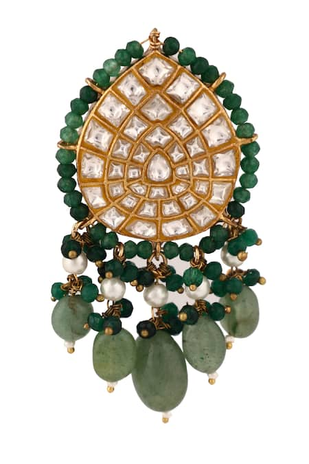 Riana Jewellery Beads Embellished Brooch 