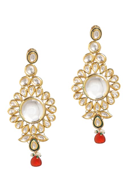Buy_Minaki_Red Pearls, Beads Ruby Kundan Necklace Set _Online_at_Aza_Fashions