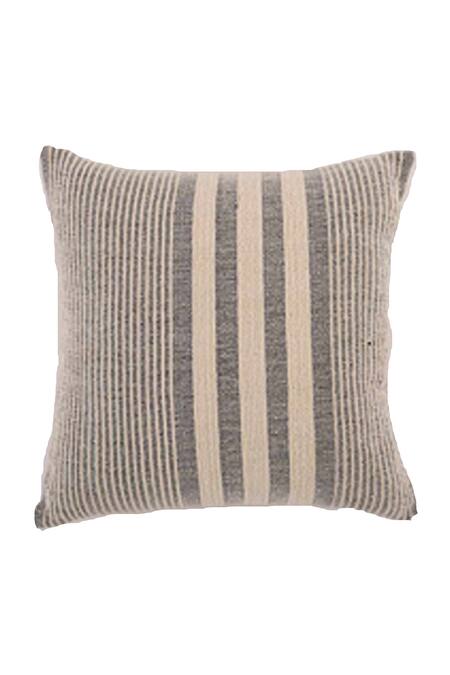Shop Gharghar Blue Cotton Woven Cable Cushion Cover at Aza Fashions Shop_Gharghar_Blue Cotton Woven Cable Cushion Cover_at_Aza_Fashions