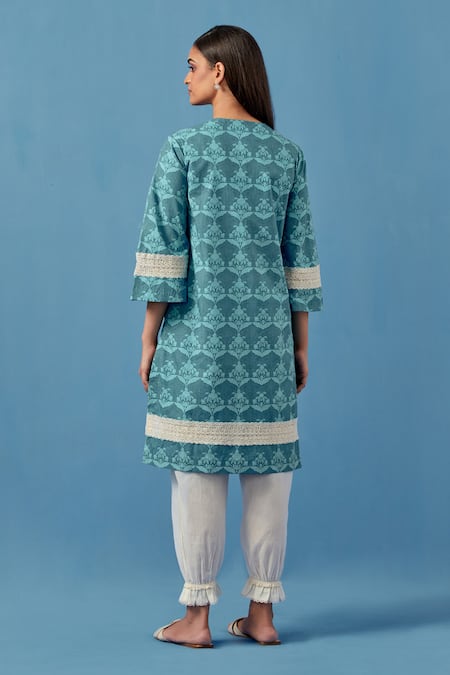 Sage Saga Barkha Floral Print Kurta With Pant For Kids