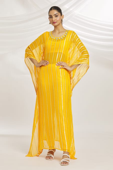 Samyukta Singhania Zari Stripe Kaftan Pant Set 