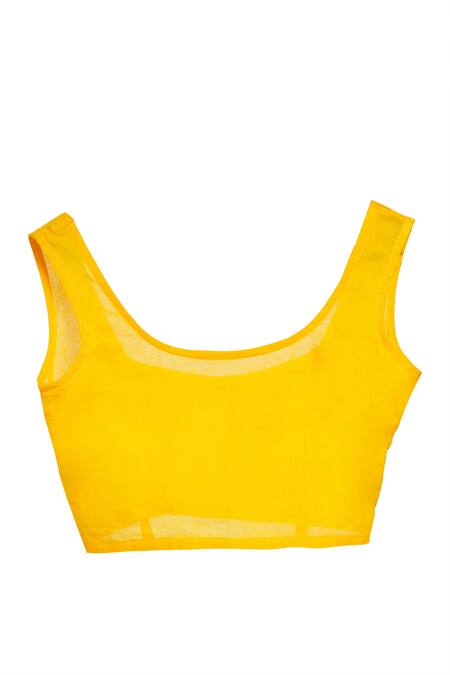 Buy_Samyukta Singhania_Yellow Viscose, Cotton Zari Round Neck Stripe Kaftan Pant Set_Online_at_Aza_Fashions