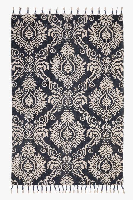 Buy Gharghar Blue Cotton Printed Rug at Aza Fashions Buy_Gharghar_Blue Cotton Printed Rug_at_Aza_Fashions