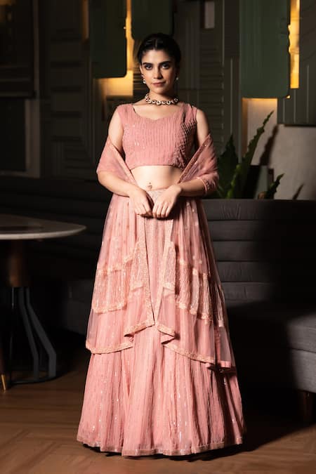 Midushi Bajoria Cutdana Embellished Lehenga Set 