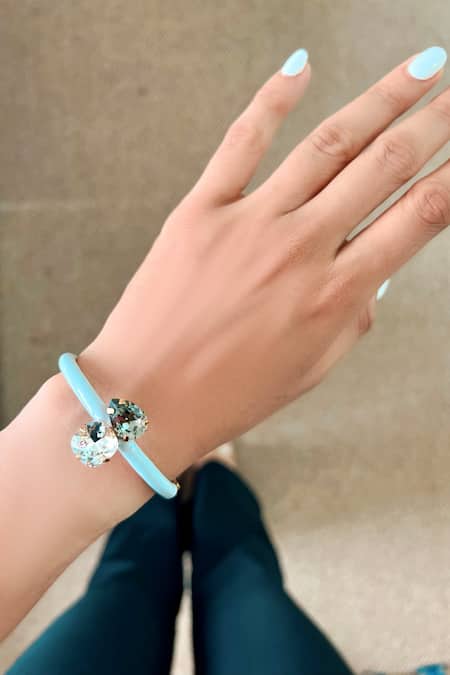 PRERTO White Stones Embellished Adjustable Bracelet 