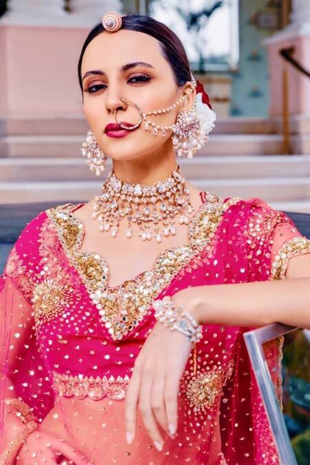 PRERTO Pink Pearls, Smocking, Crystals Triple Layered Bracelet 