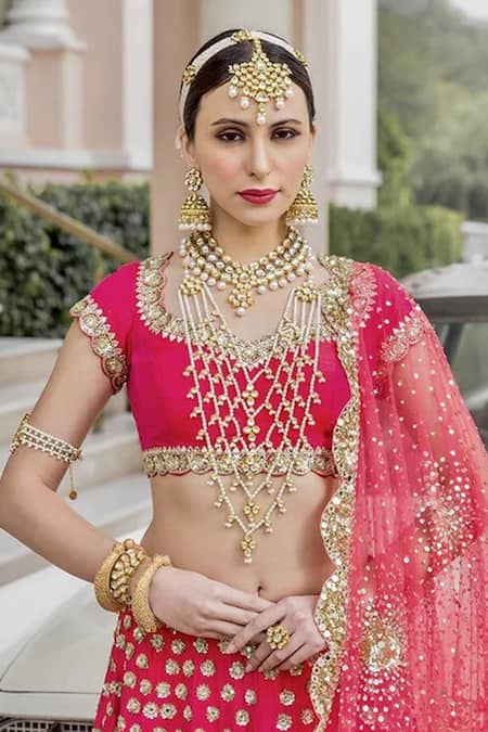 PRERTO Gold Plated Crystals Kundan Bracelet 