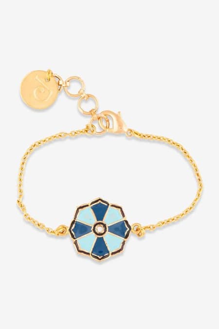 PRERTO Gold Plated Flower Charm Bracelet 