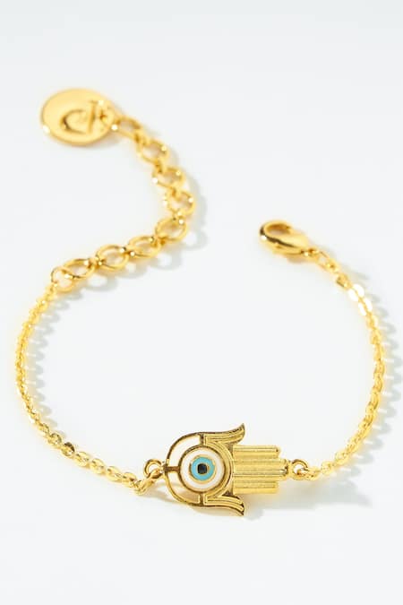 Get Gold-Plated American Diamond Hamsa Hand Bracelet with Chunky Chain at ₹  599 | LBB Shop
