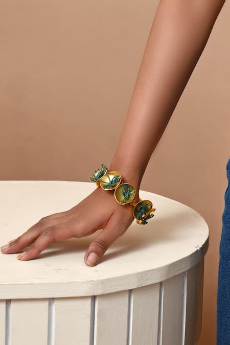 Zaza By Somya Gold Plated Geometric Circular Bracelet 