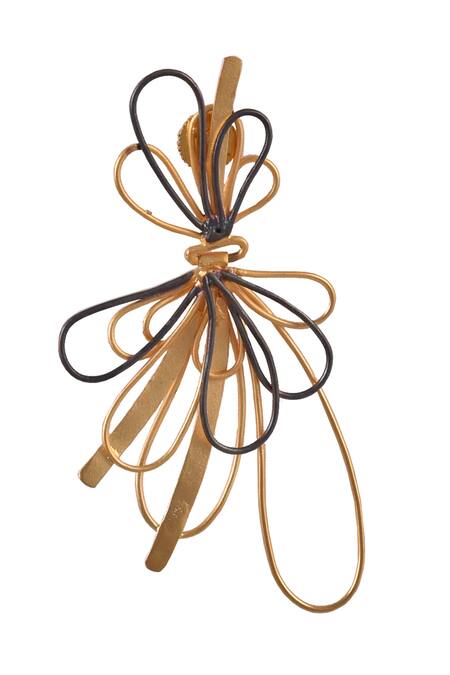 Zaza By Somya Gold Plated Interlaced Two Tone Drop Down Earrings Online at Aza Fashions Zaza By Somya_Gold Plated Interlaced Two Tone Drop Down Earrings _Online_at_Aza_Fashions