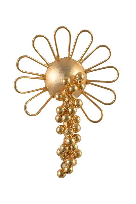 Zaza By Somya Gold Plated Floral Ball Cluster Earrings Online at Aza Fashions Zaza By Somya_Gold Plated Floral Ball Cluster Earrings _Online_at_Aza_Fashions