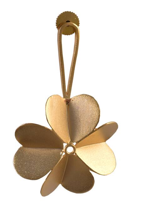 Zaza By Somya Gold Plated Floral Blossom Drop Earrings Online at Aza Fashions Zaza By Somya_Gold Plated Floral Blossom Drop Earrings _Online_at_Aza_Fashions