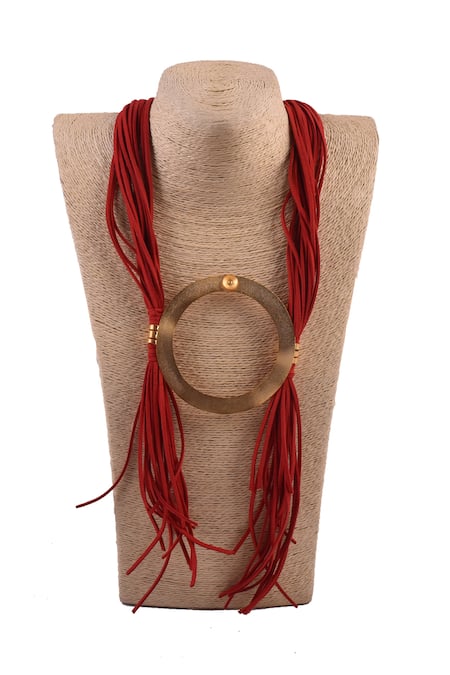 Zaza By Somya Gold Plated Cotton Thread Necklace Online at Aza Fashions Zaza By Somya_Gold Plated Cotton Thread Necklace _Online_at_Aza_Fashions
