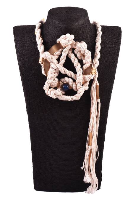 Zaza By Somya Gold Plated Rope Pattern Necklace Online at Aza Fashions Zaza By Somya_Gold Plated Rope Pattern Necklace _Online_at_Aza_Fashions