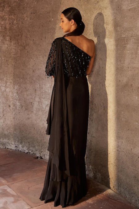 Nidhika Shekhar Husna Utsav One Shoulder Embroidered Gown