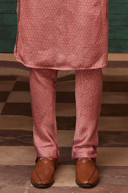 Buy Nidhika Shekhar Beige Cotton Embroidery Paisley Bundi And Pink Kurta Set Online at Aza Fashions Buy_Nidhika Shekhar_Beige Cotton Embroidery Paisley Bundi And Pink Kurta Set _Online_at_Aza_Fashions