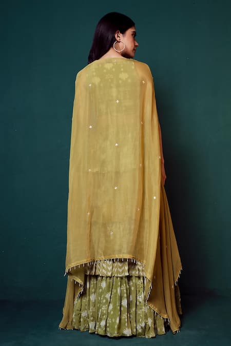 Suave Dhoop Bloom Print Lehenga Cape Set 