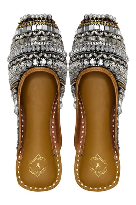 Buy Yassio Black Amani Embroidered Mules Online at Aza Fashions Buy_Yassio_Black Amani Embroidered Mules _Online_at_Aza_Fashions