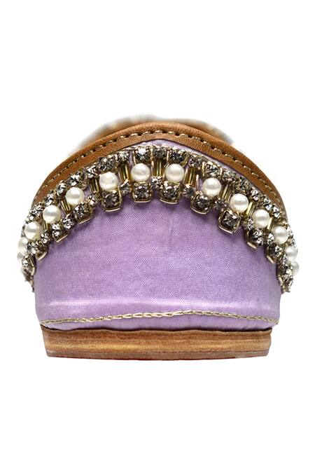 Buy_Yassio_Purple Athena Embroidered Juttis_Online_at_Aza_Fashions