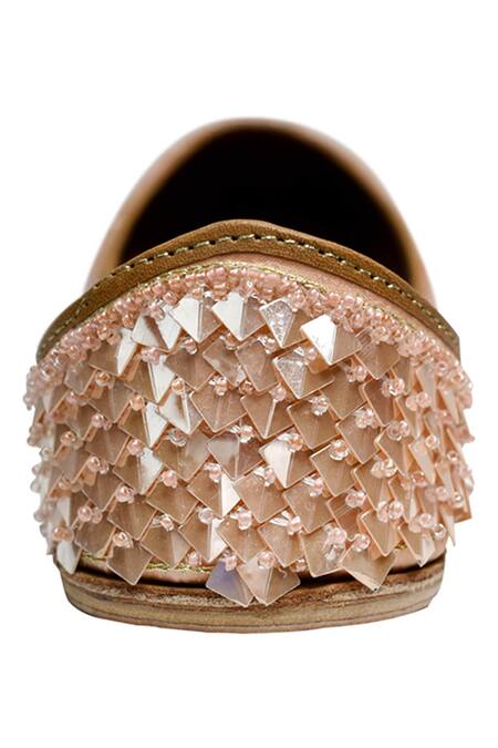 Yassio Pink Navya Crystal Embroidered Juttis Online at Aza Fashions Yassio_Pink Navya Crystal Embroidered Juttis _Online_at_Aza_Fashions