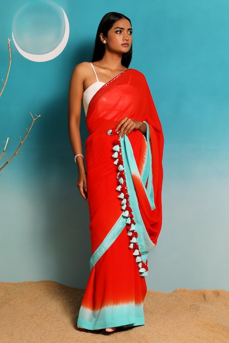 Buy Varkala Silk Sarees Blue Woven Saree With Unstitched Blouse for Women  Online @ Tata CLiQ