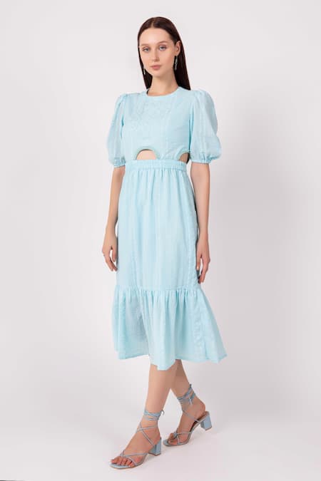 SHIMONA Water Ballet Cutout Midi Dress 