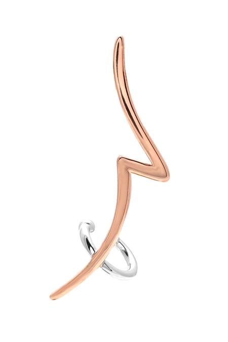 Buy_Curio Cottage_Pink Thunder Bolt Shaped Ear Cuff_Online_at_Aza_Fashions