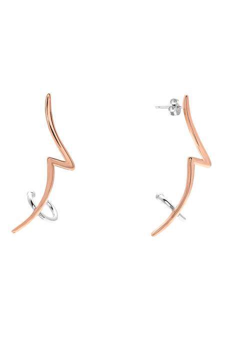 Shop_Curio Cottage_Pink Thunder Bolt Shaped Ear Cuff_Online_at_Aza_Fashions