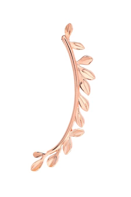 Curio Cottage Pink Leaflets Shaped Ear Cuffs Online at Aza Fashions Curio Cottage_Pink Leaflets Shaped Ear Cuffs_Online_at_Aza_Fashions
