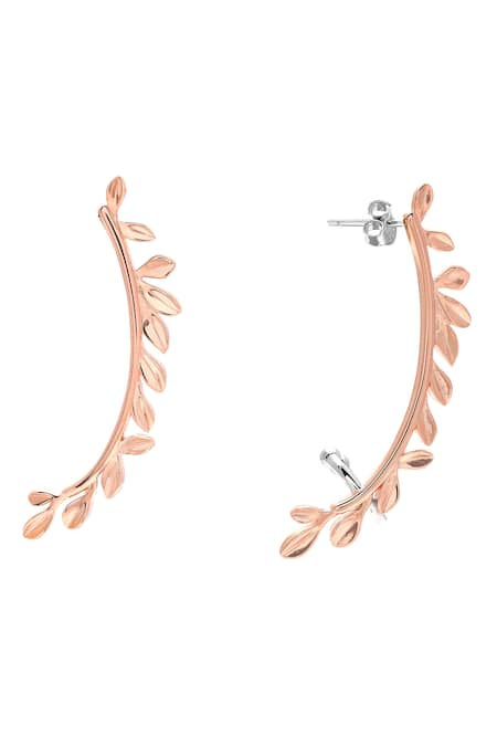Buy Curio Cottage Pink Leaflets Shaped Ear Cuffs Online at Aza Fashions Buy_Curio Cottage_Pink Leaflets Shaped Ear Cuffs_Online_at_Aza_Fashions