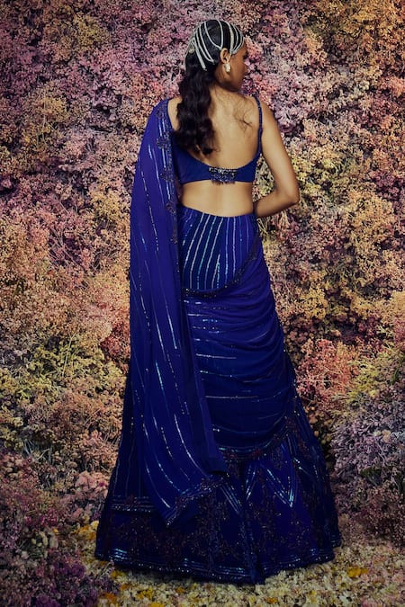 Shilpi Gupta Malin Embroidered Pre-Draped Skirt Saree With Blouse 