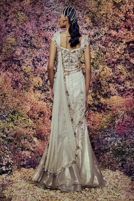 Shilpi Gupta Saturn Embroidered Pre-Draped Skirt Saree With Blouse 