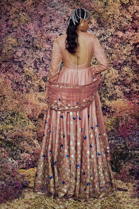 Shop Shilpi Gupta Pink Ishaya Embroidered Anarkali With Dupatta at Aza Fashions Shop_Shilpi Gupta_Pink Ishaya Embroidered Anarkali With Dupatta _at_Aza_Fashions