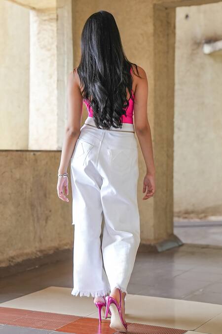 Shop_Style Junkiie_White Denim Ripped Jeans _at_Aza_Fashions