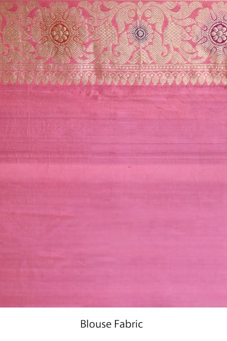 Paaprika_Green Spandex Zari Spun Silk Butti Saree With Unstitched Blouse Piece _at_Aza_Fashions