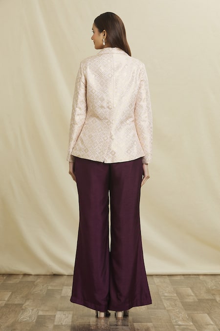 Samyukta Singhania Hand Embroidered Blazer Jacket Pant Set 