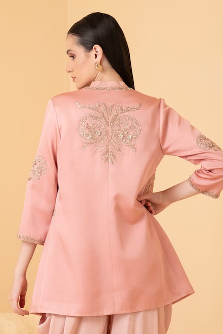 Divi By Sonal Khandelwal Zari Embroidered Dhoti Pant & Jacket Set 