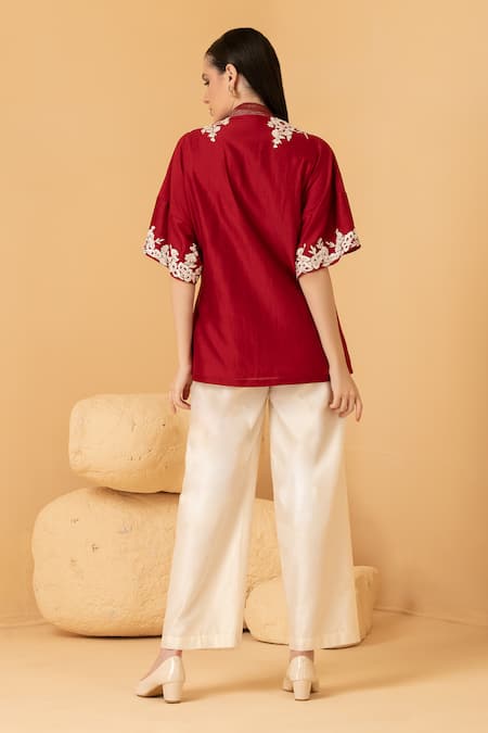 Divi By Sonal Khandelwal Thread Embroidered Top & Palazzo Set 