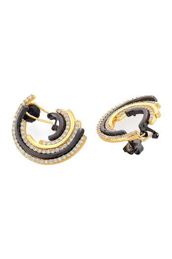 Buy Isharya Multi Color Crystals Stan Arc Stone Studded Earrings Online at Aza Fashions Buy_Isharya_Multi Color Crystals Stan Arc Stone Studded Earrings_Online_at_Aza_Fashions
