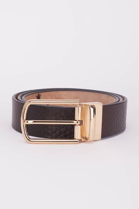 Shop_Bubber Couture_Brown Italian Leather Belt _at_Aza_Fashions
