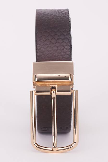 Buy_Bubber Couture_Brown Italian Leather Belt _Online_at_Aza_Fashions